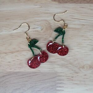 Glitter Cherry Earrings